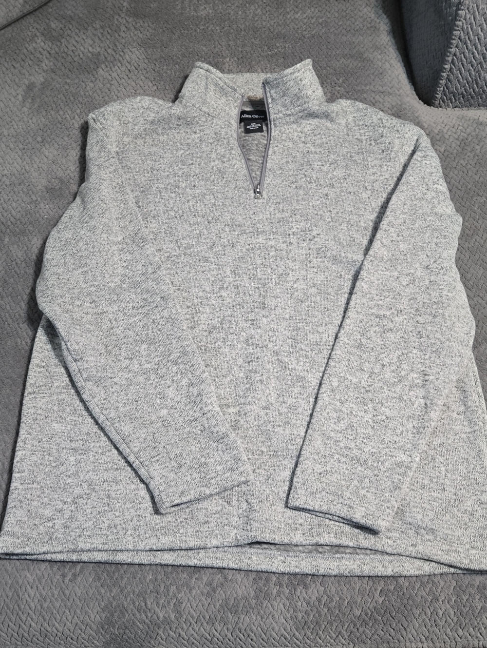 Allen Olicer Light Gray Heather Half-Zip Sweater
